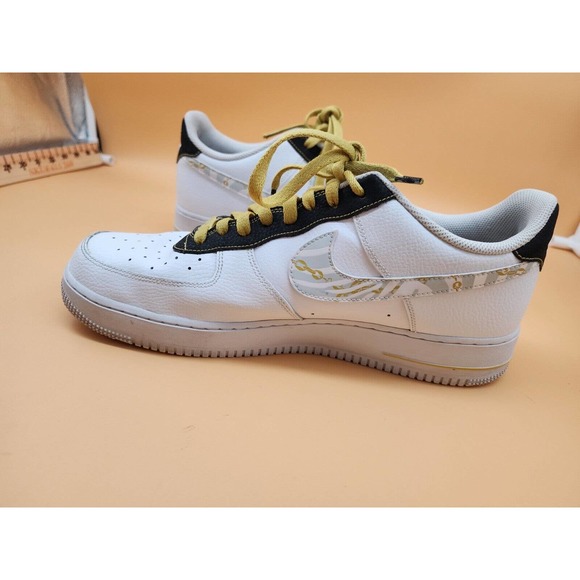 NIKE AIR FORCE 1 '07 LV8' GOLD LINKS ZEBRA SIZE US 13 Shoe. Sneaker DH5284-100 - Picture 8 of 8